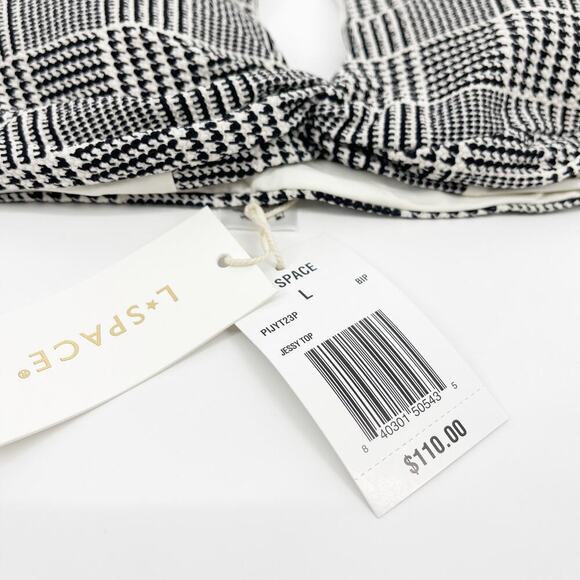 L*Space Jessy High Neck Cutout Bikini Top Best I Ever Plaid Size Large NEW! - Picture 6 of 8